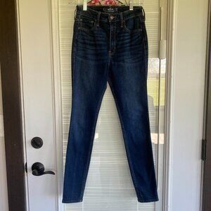 Hollister Y2K Dark Wash Skinny Jeans Women W26 L28 Ultra High Rise Stretch
